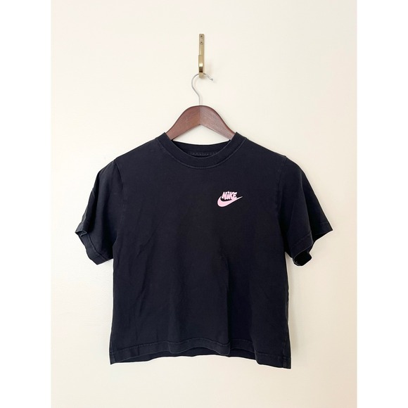 NIKE Kids Black Loose Fit Graphic Tee Move Your Sole Pink Logo Size M - Picture 2 of 8